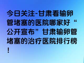 今日关注-甘肃看输卵管堵塞的医院哪家好“公开宣布”甘肃输卵管堵塞的治疗医院排行榜！