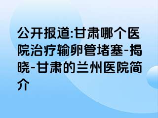 公开报道:甘肃哪个医院治疗输卵管堵塞-揭晓-甘肃的兰州医院简介